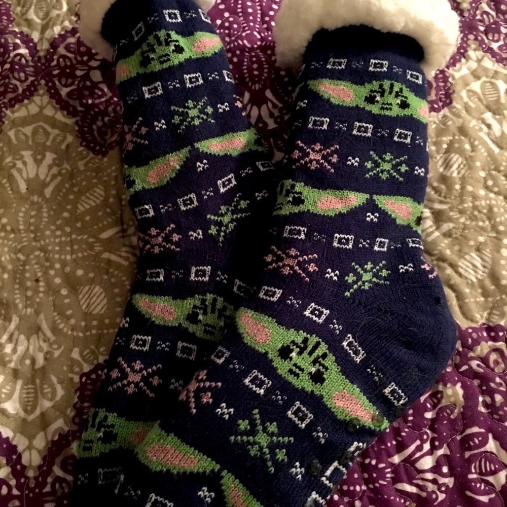 Disney’s “The Child” fluffy socks (L)